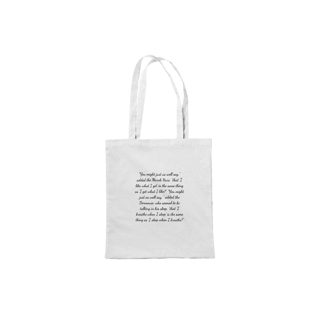 Alice in Wonderland Quote Classic Tote Bag - Page -Turner Bath & Body